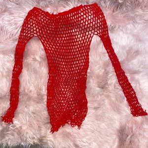Long sleeve fishnet/lingerie top